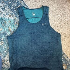 Nike Men's Striped Blue Tank Top
